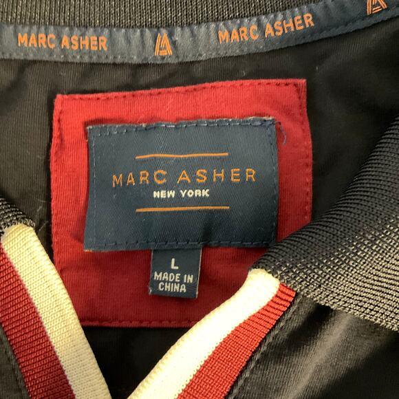 Mark Asher New York Blue Split V-Neck Short Sleeve Casual Polo Size L - Picture 6 of 8